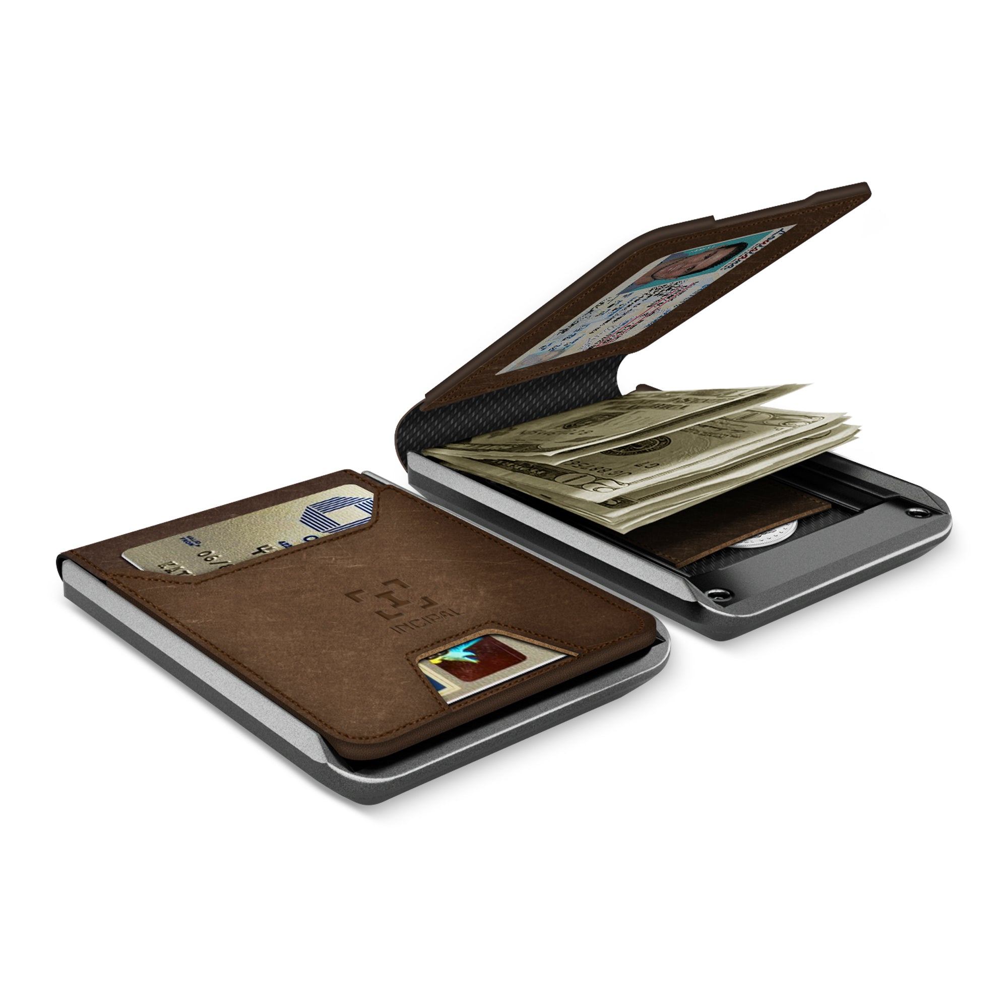 I01 Card Holder Wallet - Crazy Horse Brown - Matte