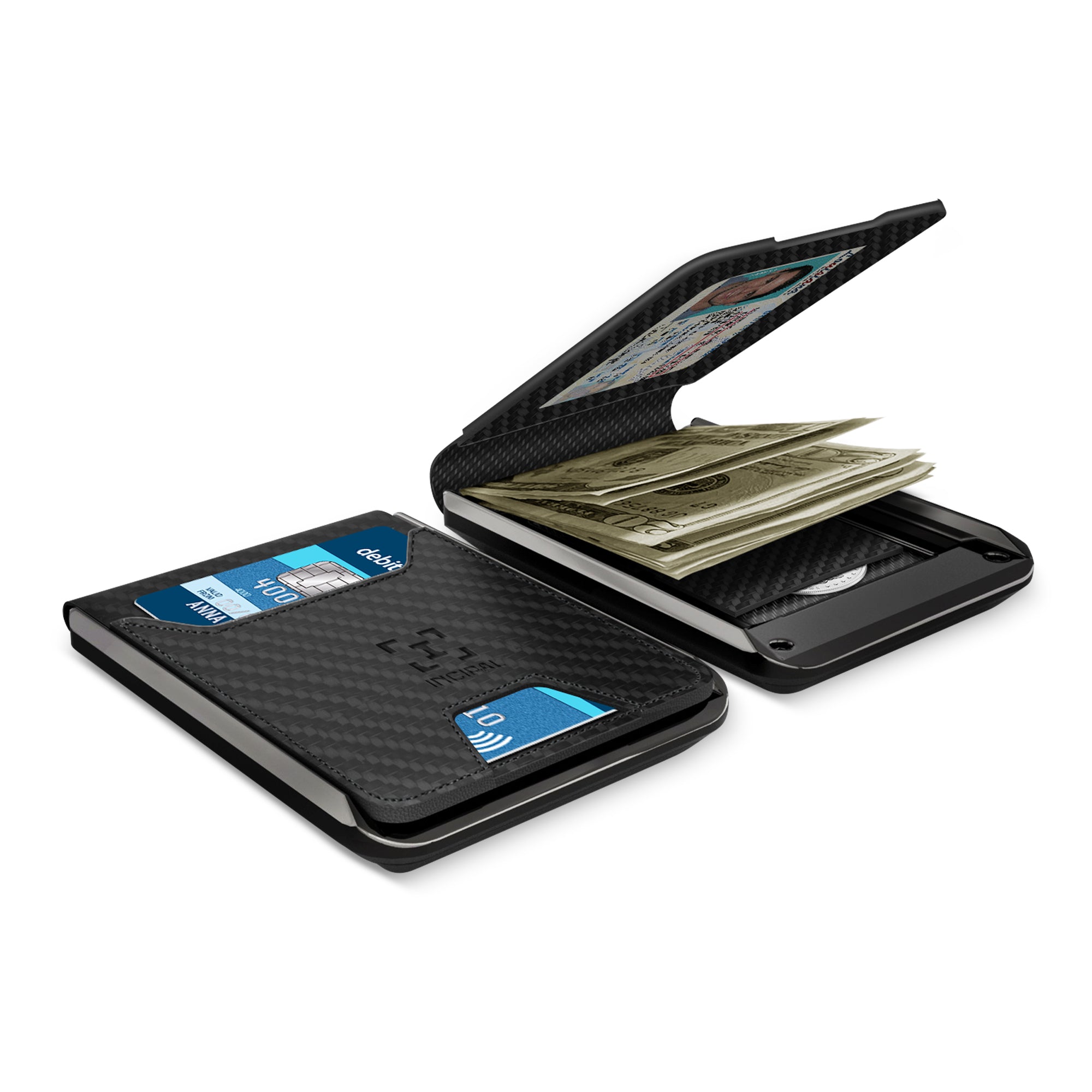 I01 Card Holder Wallet - Carbon Fiber Black - Glossy