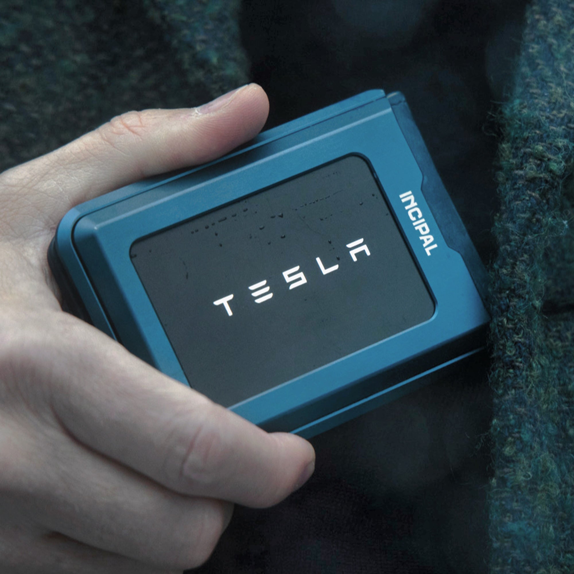 I01 Card Holder Wallet - Carbon Fiber Blue - Matte