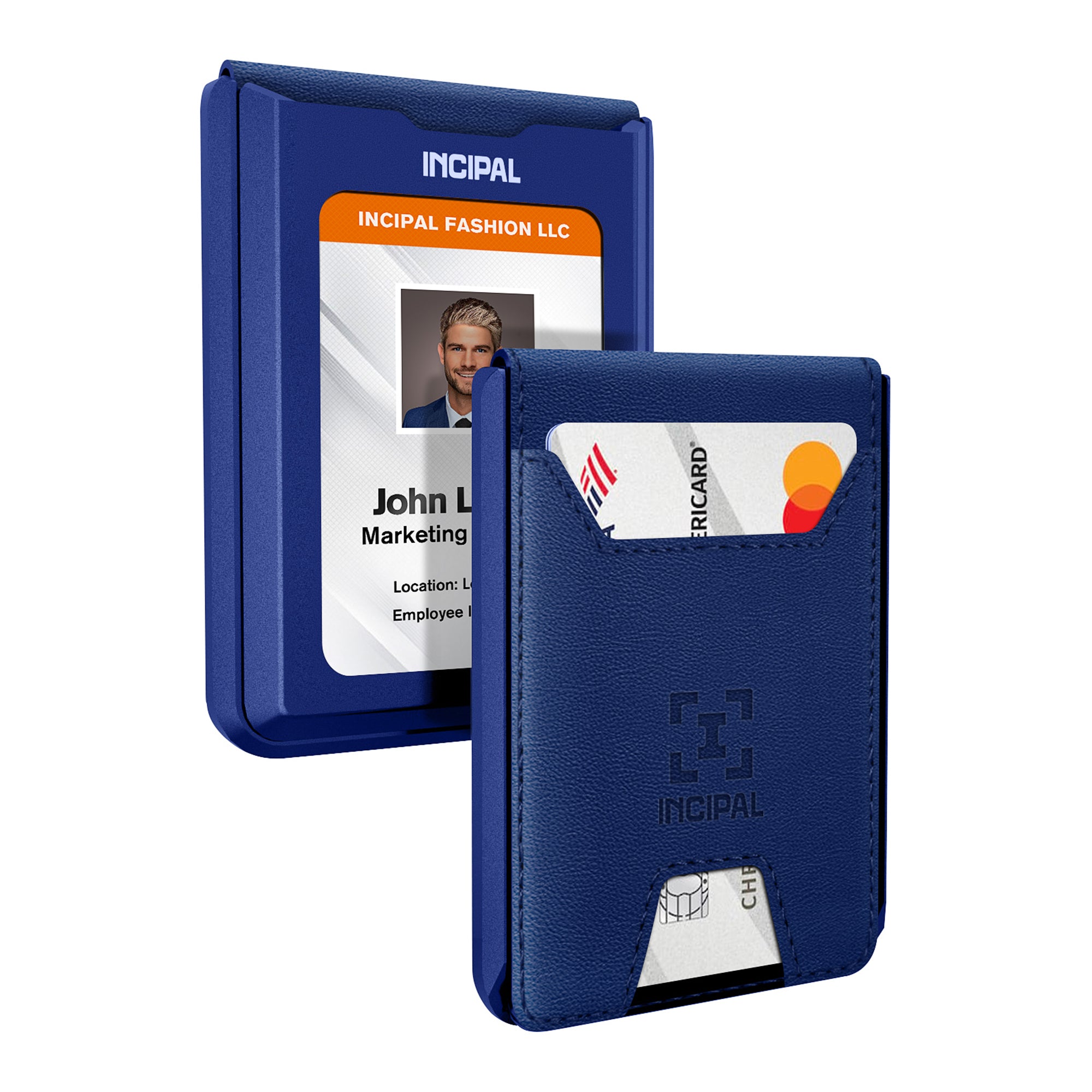 I01 Card Holder Wallet - Nappa Blue - Matte
