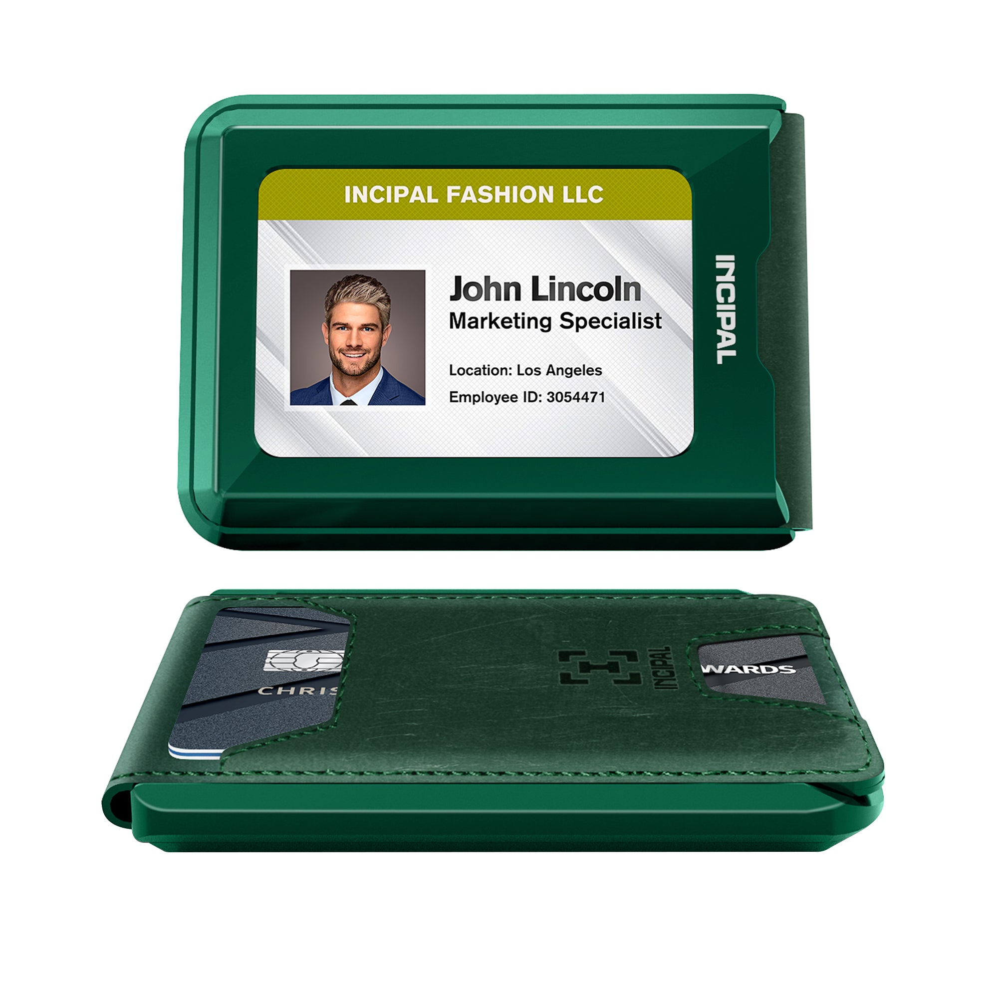 I01 Card Holder Wallet - Crazy Horse Green - Glossy