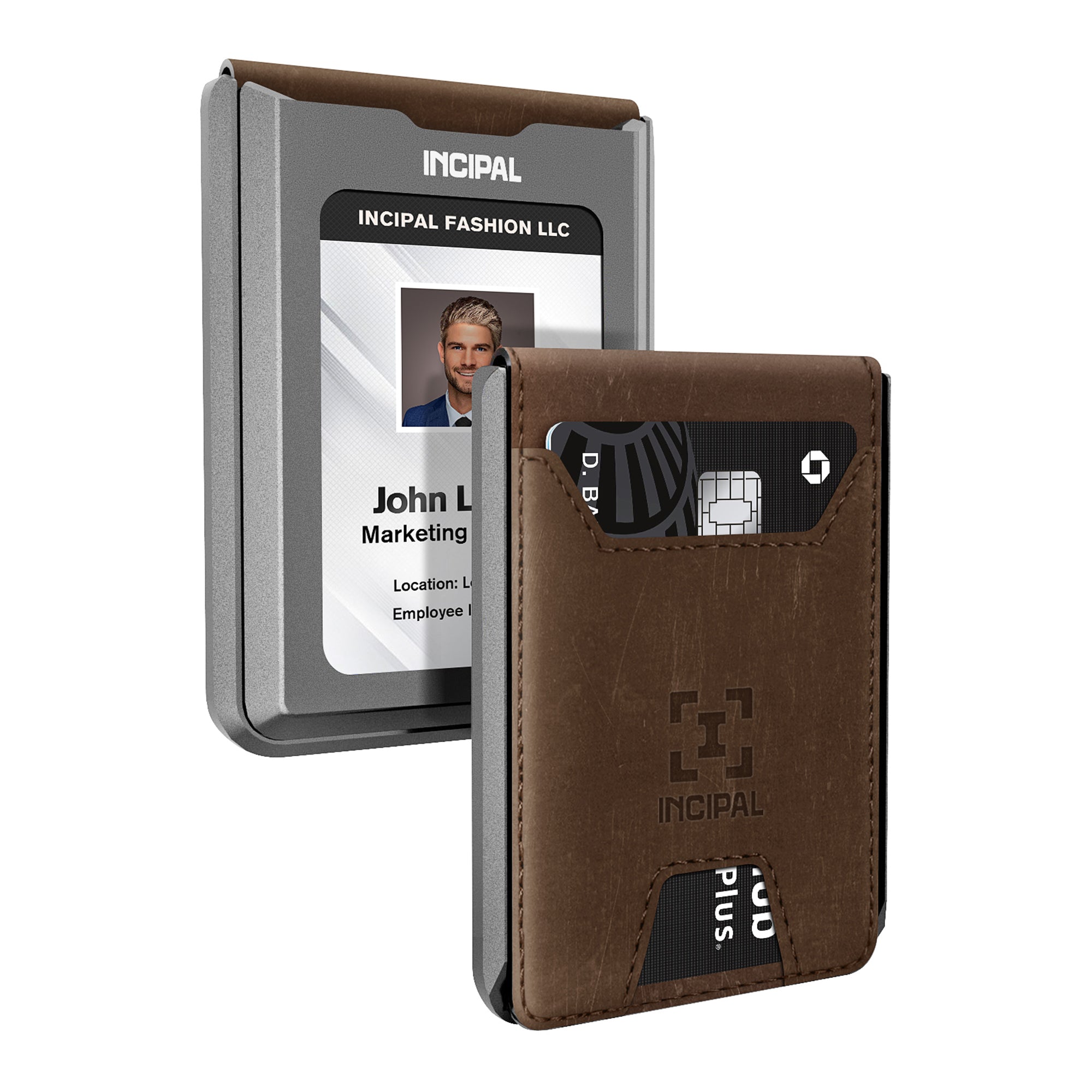 I01 Card Holder Wallet - Crazy Horse Brown - Matte