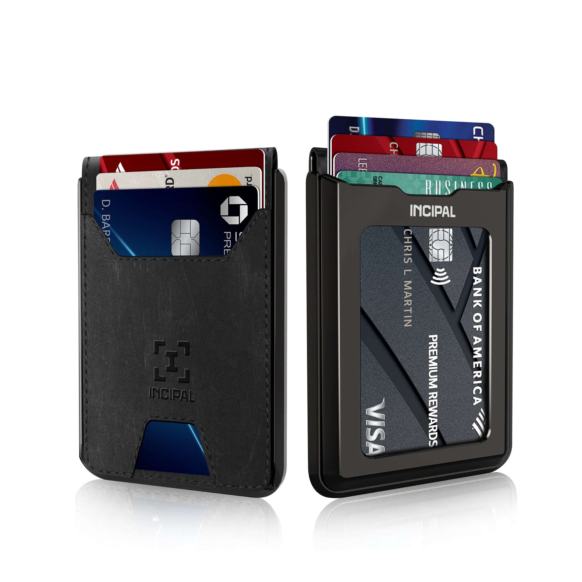 I01 Card Holder Wallet - Crazy Horse Black - Glossy