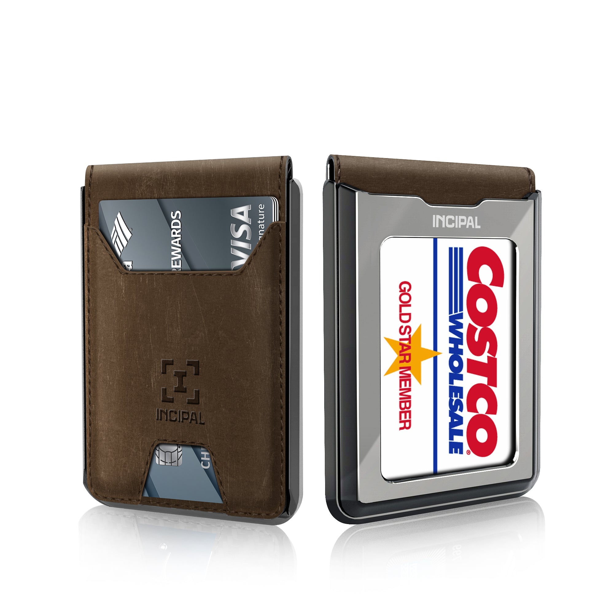 I01 Card Holder Wallet - Crazy Horse Brown - Glossy