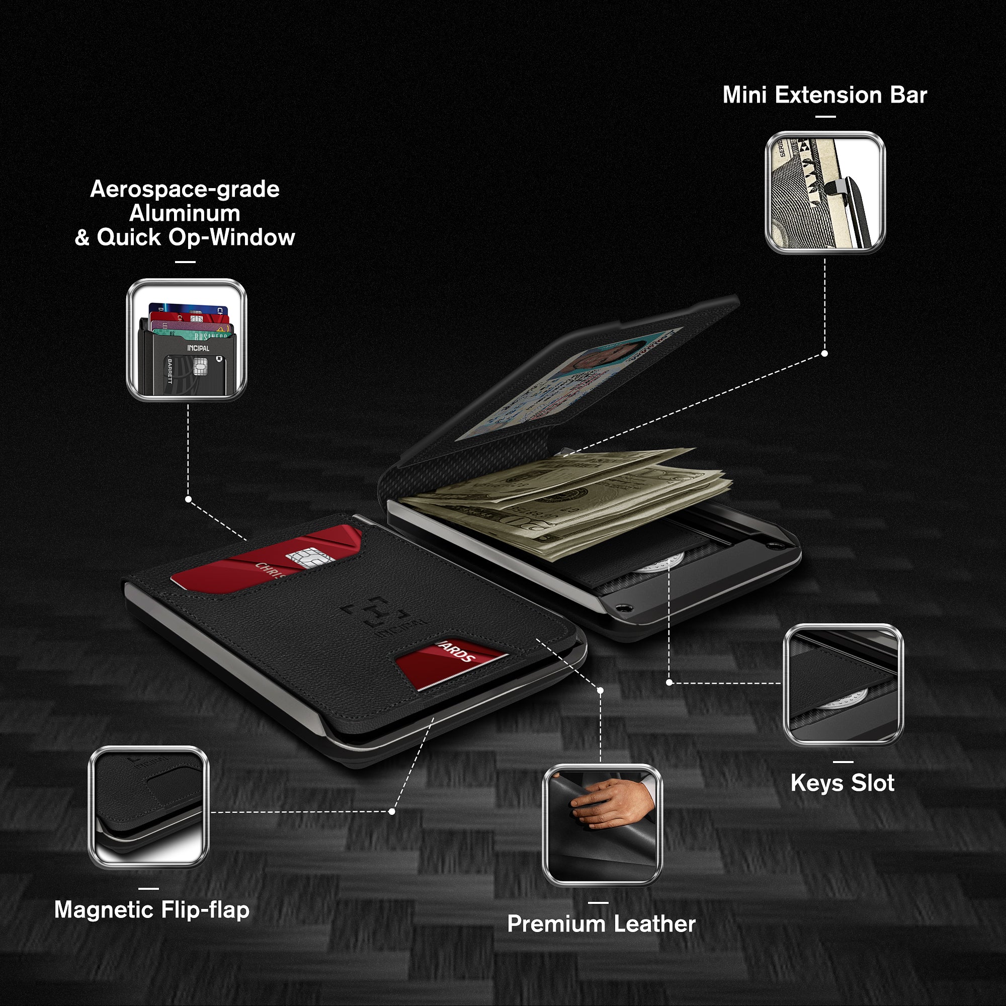 I01 Card Holder Wallet - Nappa Black - Glossy