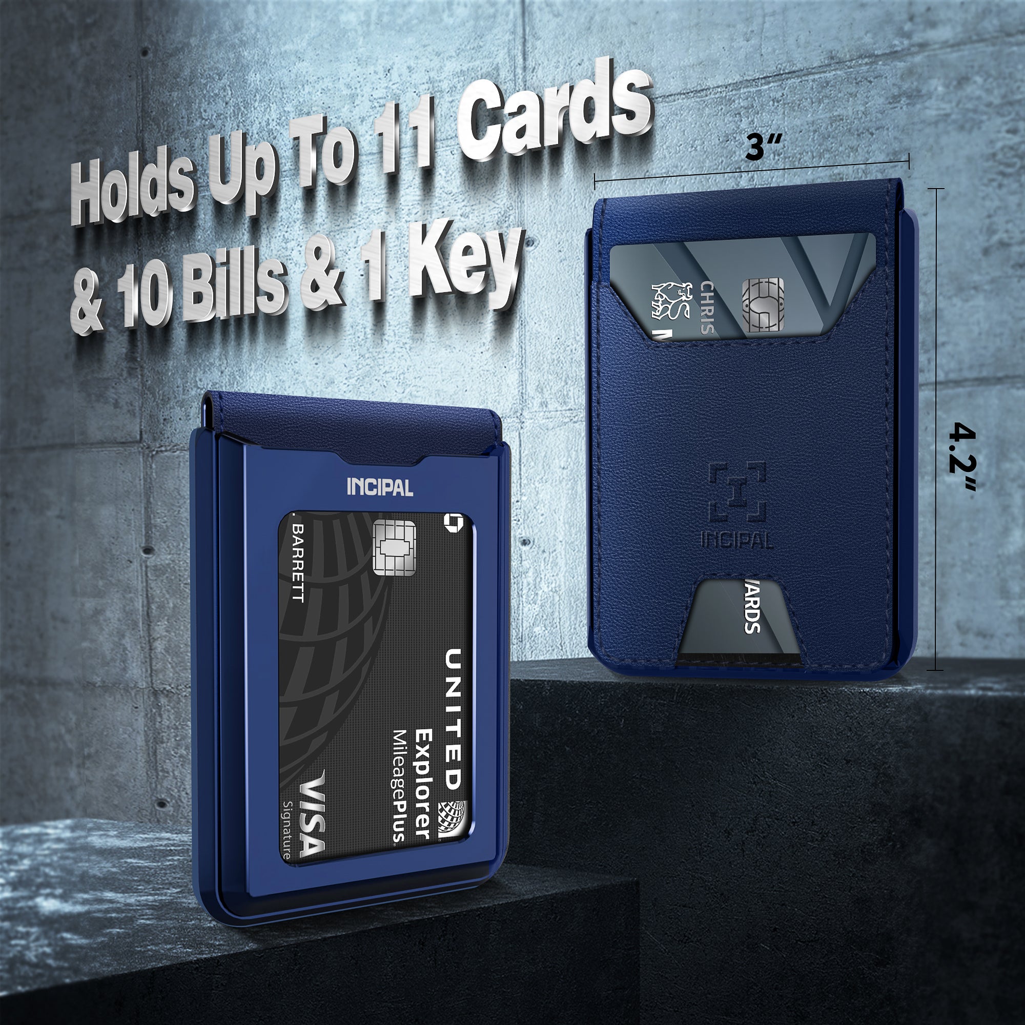 I01 Card Holder Wallet - Nappa Blue - Glossy