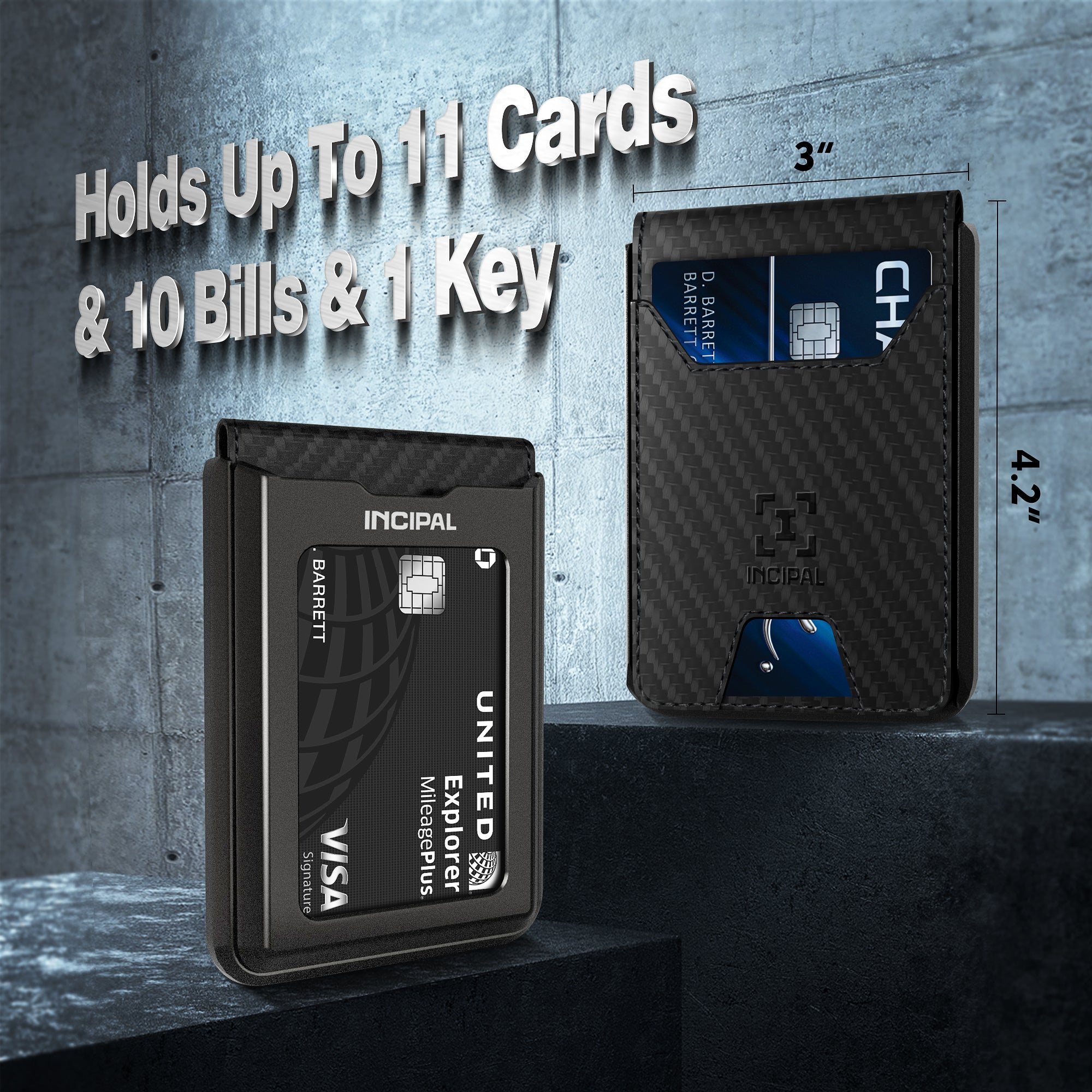 I01 Card Holder Wallet - Carbon Fiber Black - Matte