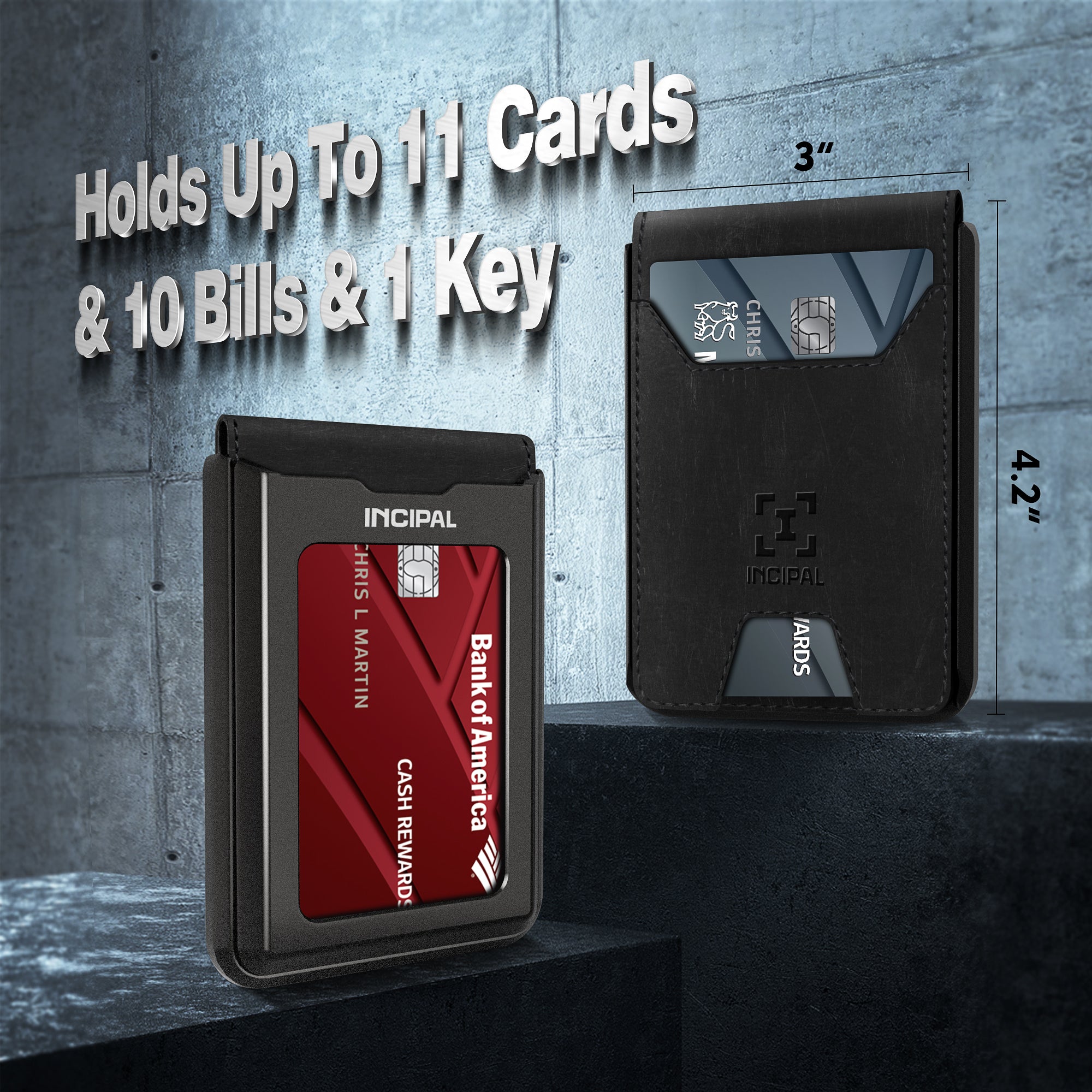 I01 Card Holder Wallet - Crazy Horse Black - Matte