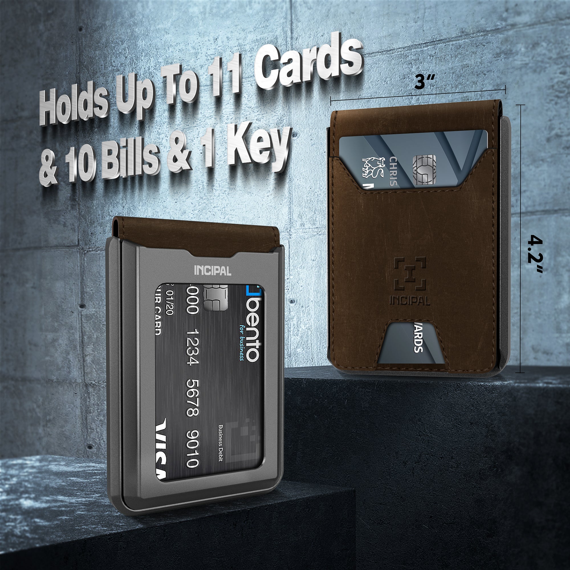 I01 Card Holder Wallet - Crazy Horse Brown - Matte