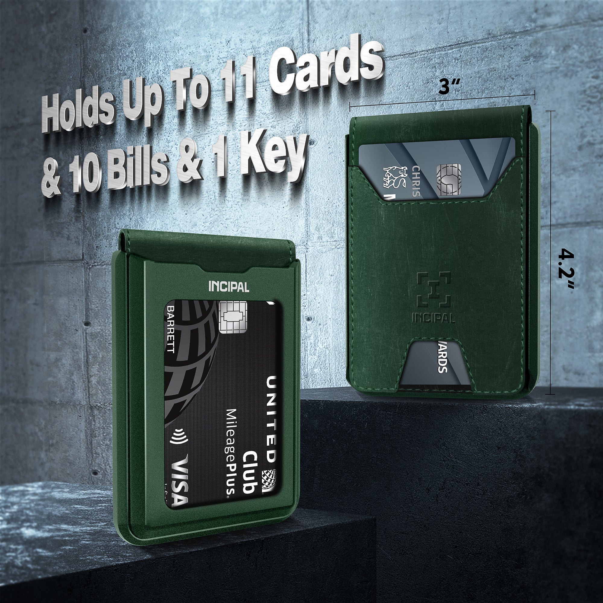 I01 Card Holder Wallet - Crazy Horse Green - Matte