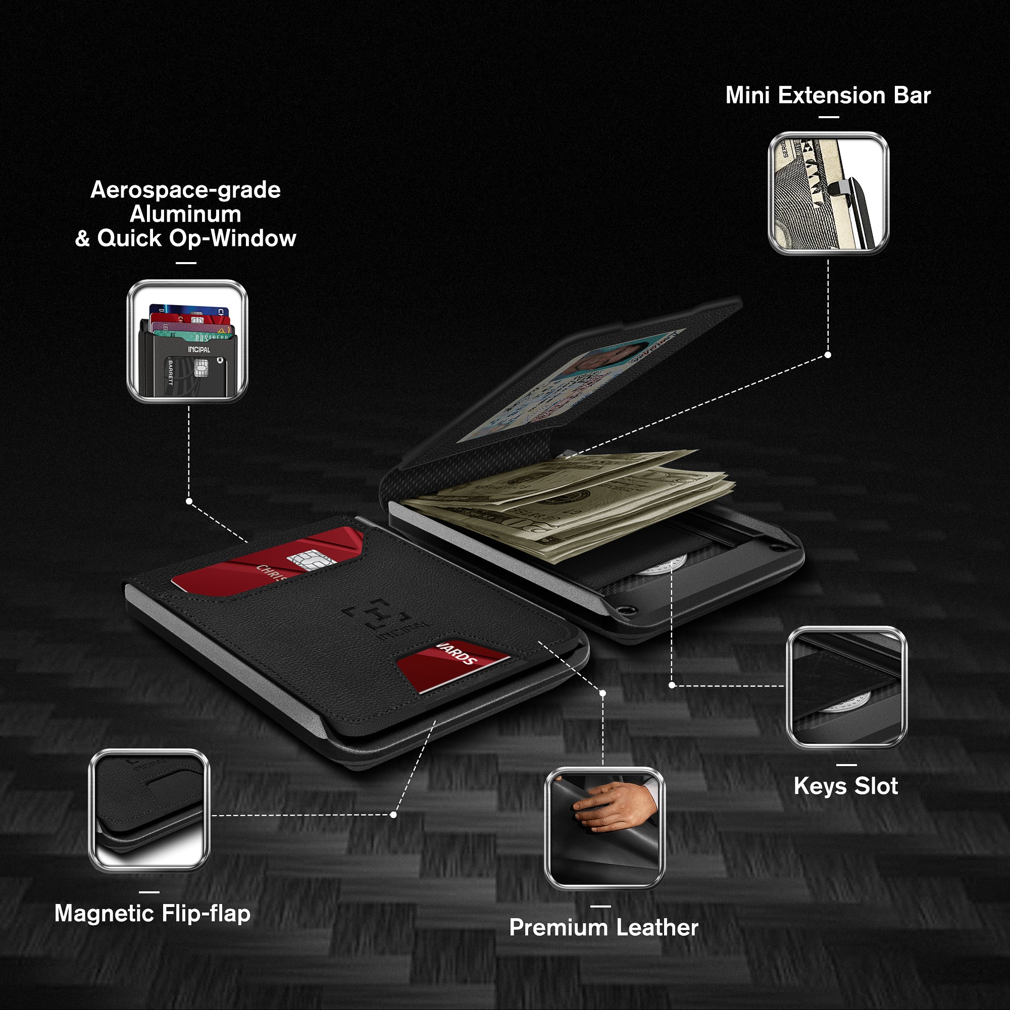 I01 Card Holder Wallet - Nappa Black - Matte