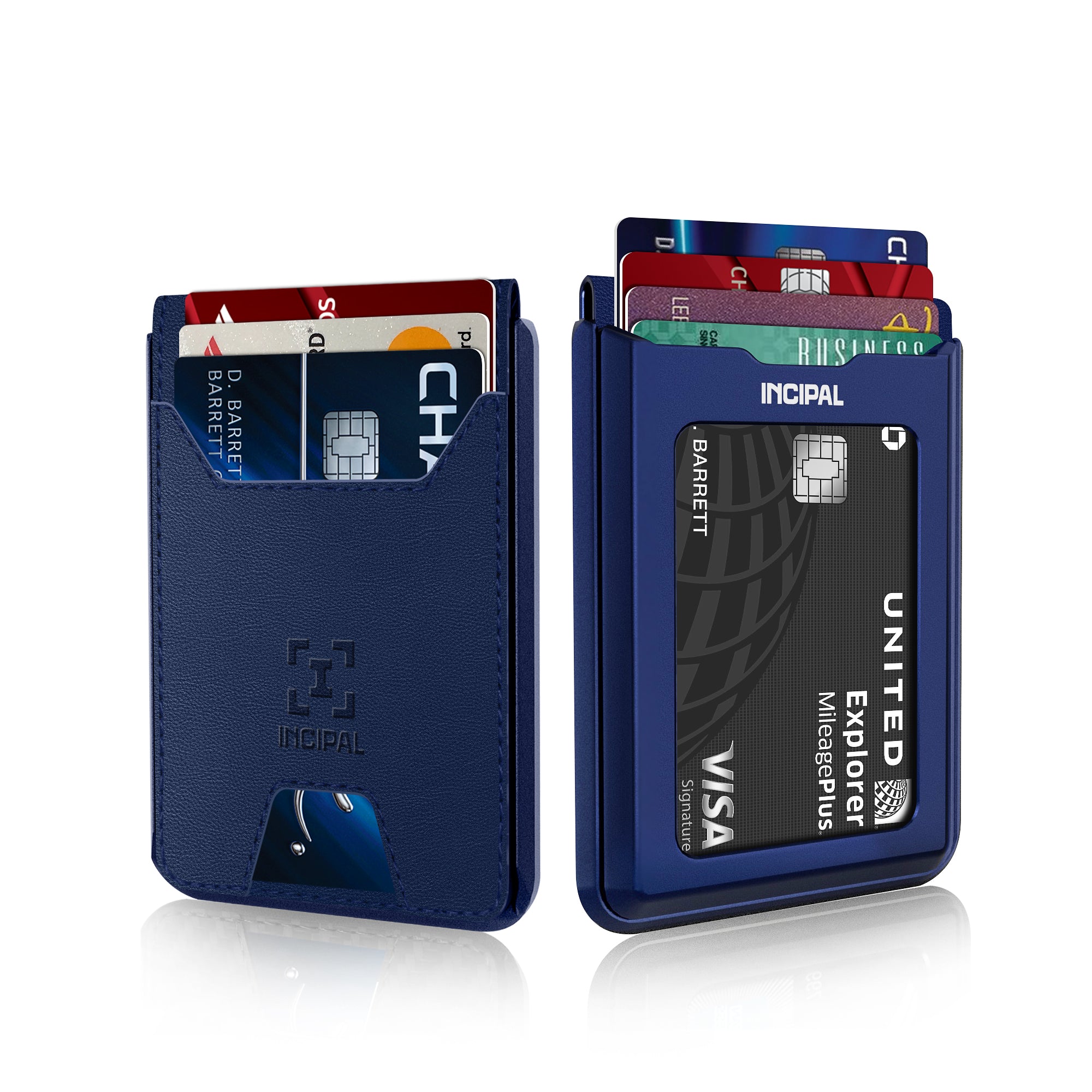 I01 Card Holder Wallet - Nappa Blue - Matte