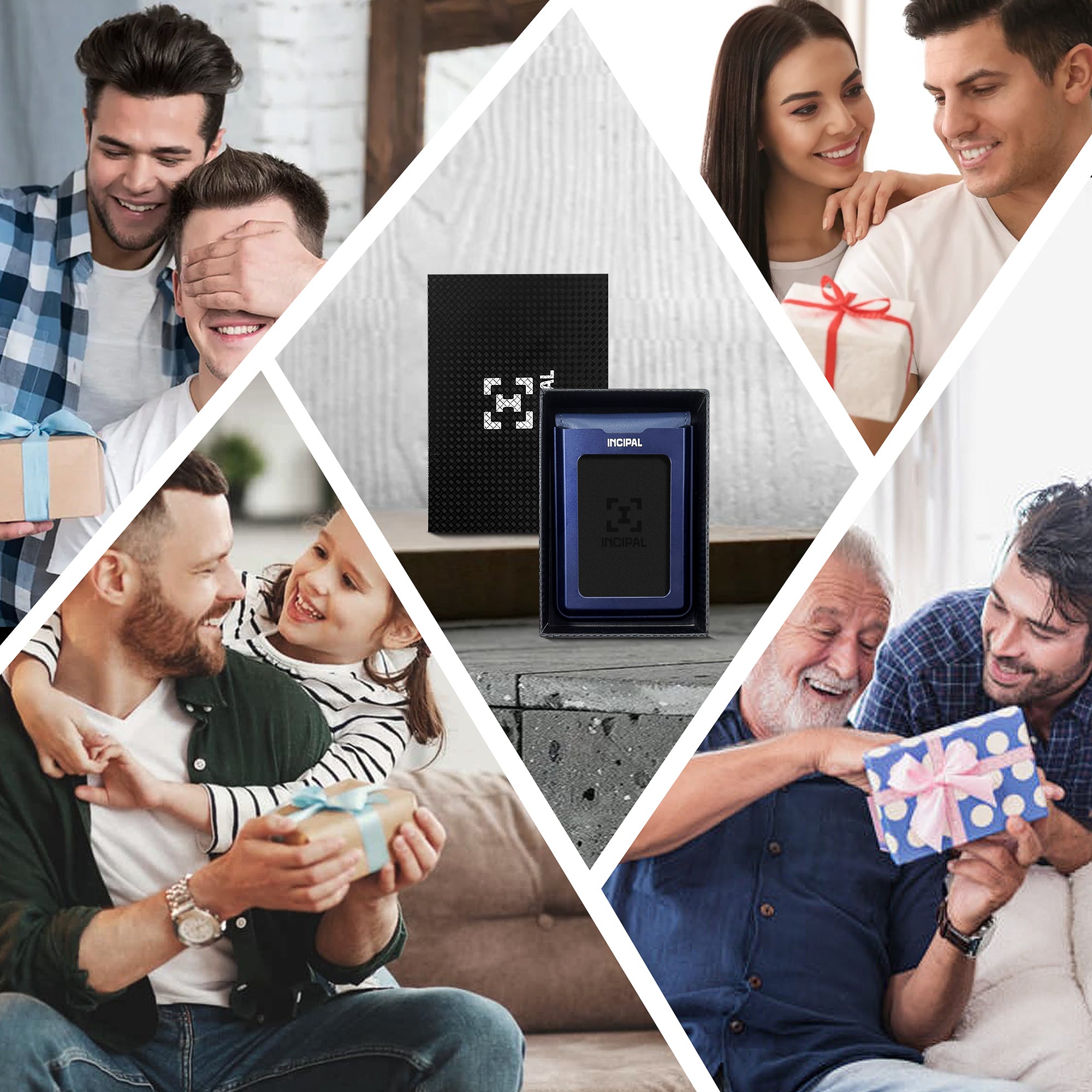 I01 Card Holder Wallet - Nappa Blue - Matte