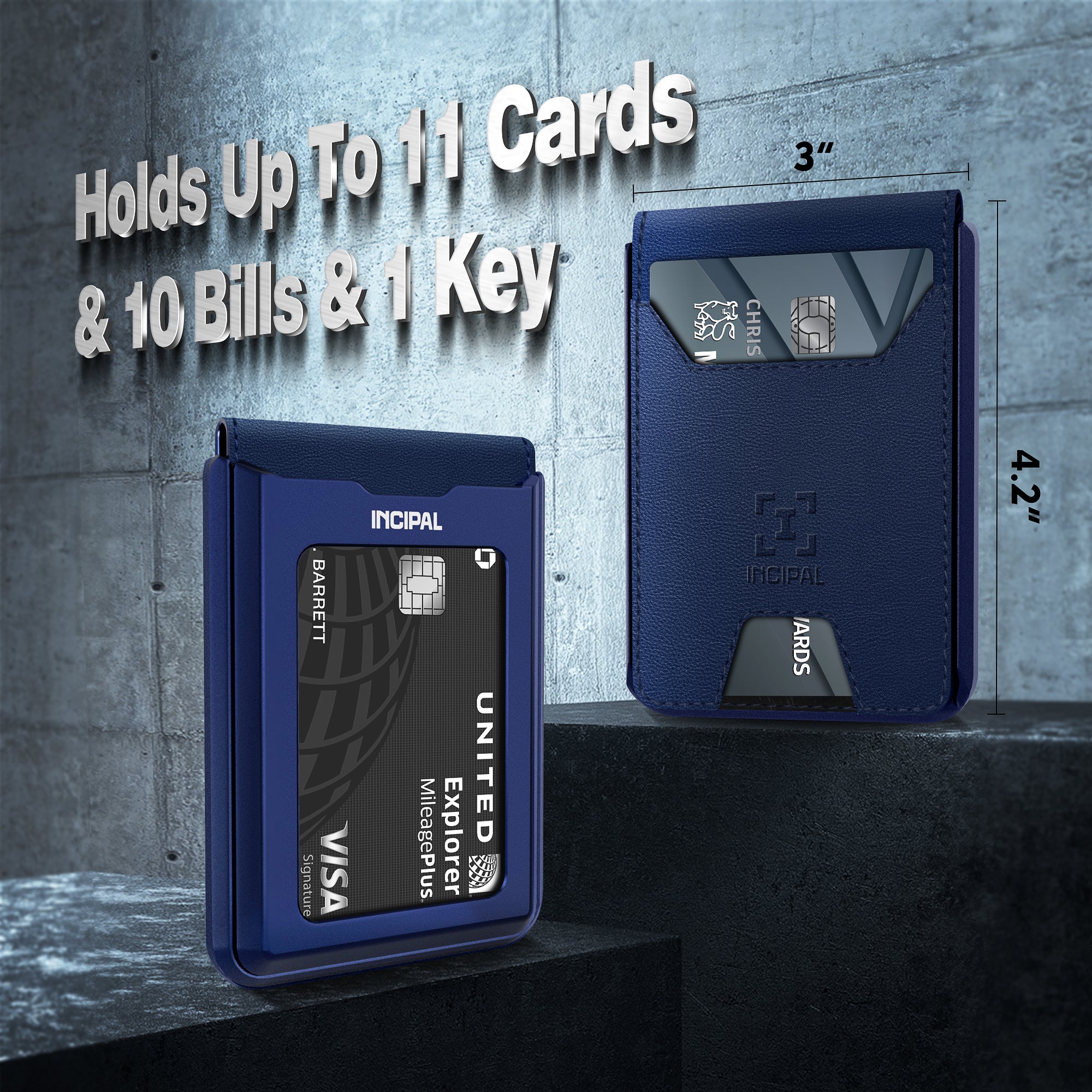I01 Card Holder Wallet - Nappa Blue - Matte